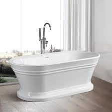 The home depot, inc is responsible for this page. Vanity Art Versailles 59 In Acrylic Flatbottom Freestanding Bathtub In White Va6610 The Home Depot