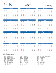 Download pdf version download microsoft word version. 2022 Germany Calendar With Holidays