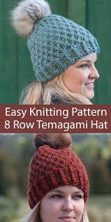 Easy Knitting Pattern For 8 Row Temagami Hat Easy Knitting Easy Knitting Patterns Knit Hat Pattern Easy