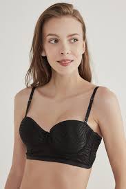 Siyah Pop Up Bustiyer Bralet Spor Sutyeni Trendler Kadin