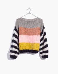 Madewell X Maiami Striped Big Sweater Hand Knitted Sweaters Big Sweaters Sweaters