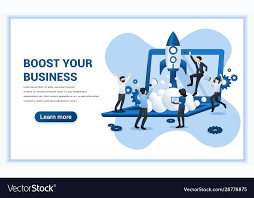 Boost Your Business Concept With People Working Vector Image