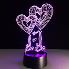 Creative Love 3d Colorful Night Light Led Usb Touch Controlled Desk Lamp For Valentines Day Gift Gifts For Wedding Party Night Light 3d Optical Illusions
