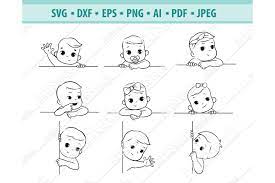 Download Peeking Kids Svg Newborn Svg Cute Baby Svg Png Eps Dxf 1178534 Cut Files Design Bundles