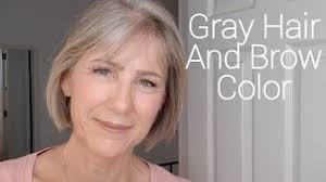 Gray hair and brow color