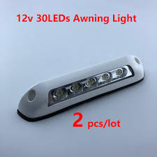 2pcs Led 12v Rv Awning Lights Exterior Camping Strip Lamp Caravan 5 Wheel Camper Waterproof White Shell Rv Parts Accessories Aliexpress