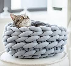 Round Modern Woven Pet Bed Woven Pet Basket Luxury Handmade Etsy In 2020 Diy Cat Bed Handmade Dog Beds Super Chunky Knit Blanket