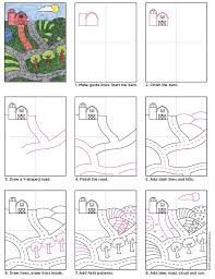 How To Draw A Farm Art Projects For Kids Elementary Art Farm Art Art Worksheets