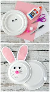 Puncture a small hole at the top and nm a ribbon through it so the clock may be hung on the wall in the child's room. Paper Plate Bunny Rabbit Craft For Kids Crafty Morning Easter Crafts For Kids Easter Crafts Rabbit Crafts