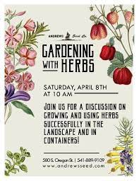 Seminars Andrews Seed Company Seed Company Seeds Herbs