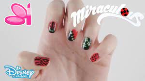 Miraculous Nail Art Tutorial Inspired By Ladybug Cat Noir Official Disney Channel Uk Youtube Ladybug Nails Ladybug Nail Art Nail Art Tutorial