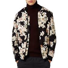 Men S Topman Floral Bomber Jacket 200 Found On Polyvore Featuring Men S Fashion Men S Clothing Men S Ou Floral Bomber Jacket Outerwear Women Bomber Jacket