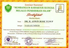 Mengerjakan pembuatan sertifikat dan piagam di ms word 2007 sangatlah mudah dan cepat. Piagam Penghargaan Dr H Aswin Rose Medan 23 Oktober 2010 Dr K H Aswin R Yusuf
