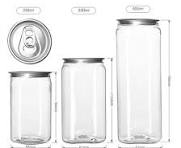 Hot sale clear square 8oz plastic soft drink cans with ...