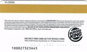 All questions regarding your gift card balance should be directed at the merchant that. Gift Card Burger King Burger King United States Of America Burger King Col Us Buki 001 Vl3966