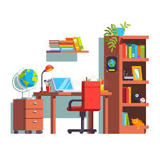 Literature clipart image #2670306 is available for download on clipart.com. Home Kid Room With Desk Chair Laptop Book Case Stock Vector Illustration Of Cartoon Cupboard 97959756