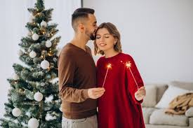 Or things to do together as a couple this christmas? Free Photo Couple Celebrating Christmas Together At Home