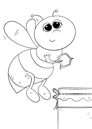 Boys of all ages like coloring pages with animated movie characters, robots, cars and pictures from other categories for kids. Cartoon Honey Bee Coloring Page Free Printable Coloring Pages For Kids
