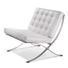 Classic design soft leather single seat barcelona lounge chair. Barcelona Style Premium Lounge Chair And Ottoman White Aniline Leather Artis Decor