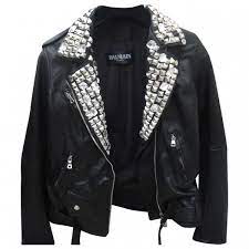 Studded Leather Jacket Balmain Studded Leather Jacket Leather Jacket Black Studded Leather Jacket