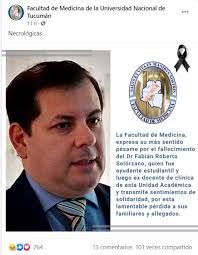 Consternación por el fallecimiento del médico Fabián Solórzano, víctima de  Covid-19