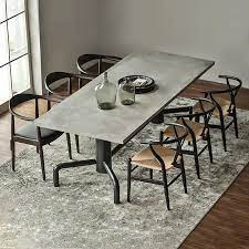 Metal + industrial table bases. 63 Industrial Dining Table Concrete Gray Table Top Solid Wood Metal Base