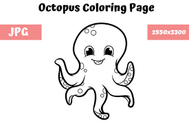 Octopus coloring pages animal coloring pages for kids this is a great collection of octopus coloring pages. Coloring Book Page For Kids Octopus Grafik Von Mybeautifulfiles Creative Fabrica