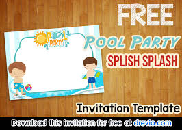 Pool party poster with inflatable ring in the swimming pool vector illustration. Free Pool Party Invitation For Boys Download Hundreds Free Printable Birthday Invitation Templates