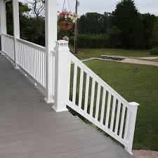 Rail kit comes unassembled and includes top and bottom rails, brackets and balusters. The Harrington Vinyl Stair Railing Kit By Durables Decksdirect