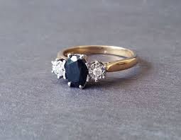 Vintage Sapphire Engagement Ring Diamond Ring Engagement Etsy In 2020 Vintage Engagement Rings Sapphire Vintage Sapphire Trilogy Engagement Ring