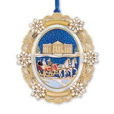 2004 White House Christmas Ornament A First Family S Sleigh Ride The White House White House Christmas Ornament White House Christmas White House Ornaments