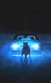 Wallpaper Wolf Light Neon Car Smoke Neon Car Neon Smoke Wallpaper