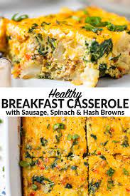 Pour over the egg and cheese mixture over the top of the bread and sausage. Healthy Breakfast Casserole With Hash Browns Wellplated Com
