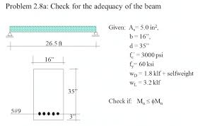 (a) (fg)'(5) (b) (f/g)'(5) (c) (g/f)'(5). Solved Check For The Adequacy Of The Beam Given A S 5 Chegg Com