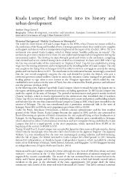 Environment sector contents 1 3 introduction a vision for a world class city by the year 2020, the city of kl will have. Pdf Kuala Lumpur Brief Insight Into Its History And Urban Development Pdf Diego Giron E Academia Edu