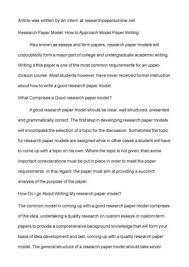 Calameo Research Paper Model How To Approach Model Paper Writing