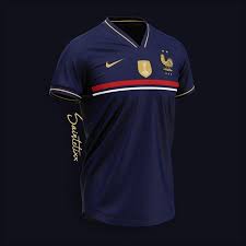 Ce Maillot Imagine Par Saintetixx Sports Jersey Design Sports Uniform Design France Football Shirt
