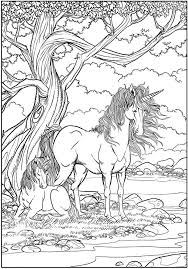 Bold, sharp lines make it easy to color inside unicorn coloring set: Unicorns To Color