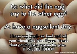 Short jokes that could be told, easy to remember jokes, blonde jokes, kid jokes, funny jokes, one liners, insults, comebacks and sayings. Eggscellent Joke Comedycemetery