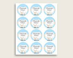Recently i had one baby shower and before this baby comes i'll have 3 say thank you in style with our free printable thank you cards and matching envelope templates. Little Lamb Baby Shower Round Thank You Tags 2 Inch Printable Etsy Baby Lamb Baby Shower Baby Shower Printables Baby Shower Thank You