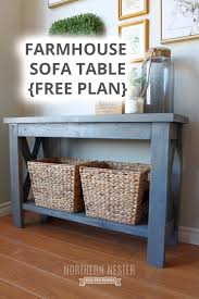Custom bedroom sets, dining room furniture, home decor, & more! Farmhouse Sofa Table Free Plan Northern Nester