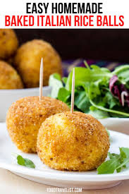 Maybe you would like to learn more about one of these? Baked Italian Rice Balls Easy Baked Arancini From Your Oven Arancini Recipe Recipe For Rice Balls Rice Balls