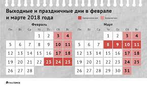 Россиян ждет четырехдневная рабочая неделя в марте. Kak Otdyhaem V Fevrale I Marte 2018 Goda Prazdniki I Vyhodnye Dni Ria Tomsk