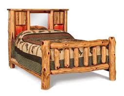 Amish Rustic Log Bookcase Bed With Spindle Footboard Bookcase Bed King Storage Bed Bookcase Headboard