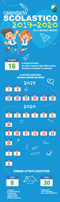 La giunta della regione abruzzo, ha definito il calendario scolastico per l'anno 2020/2021 relativo alle scuole primarie, secondarie e alle scuole dell'infanzia e in abruzzo le scuole dell'infanzia, primarie e secondarie inizieranno lunedì 14 settembre 2020 e termineranno martedì 8 giugno 2021 (elementari. Regione Abruzzo Il Calendario Scolastico 2019 20 Approvato Dalla Giunta Regionale Facebook