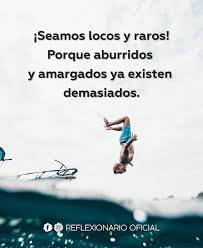 Seamos Locos Y Raros Porque Aburridos Y Amargados Ya Existen Demasiados Felicidad Happiness Locura Aventura Travel Exito Quotes Words Say You Say Me