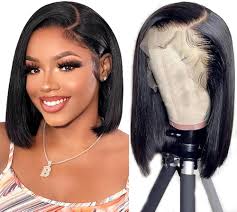 Amazon.com: Sogram Peluca de cabello humano Bob de 13 x 6 pulgadas, pelucas  de cabello humano con encaje frontal, densidad del 180%, lacio, HD,  transparente, pelucas cortas Bob para mujeres negras, peluca