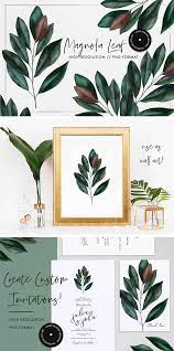 Magnolia Leaf Clipart Instant Download Magnolia Flower Etsy Bird Watercolor Paintings Watercolor Bird Watercolor Invitations
