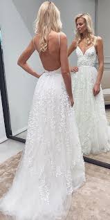 The Most Incredibly Beautiful Wedding Dress Romantic A Line Sweetheart Spaghetti S Beach Wedding Dresses Backless Backless Wedding Dress A Line Wedding Dress