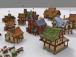Medieval Fantasy Town Tiny 3d Model Fantasy Town Medieval Fantasy Town Fantasy Village